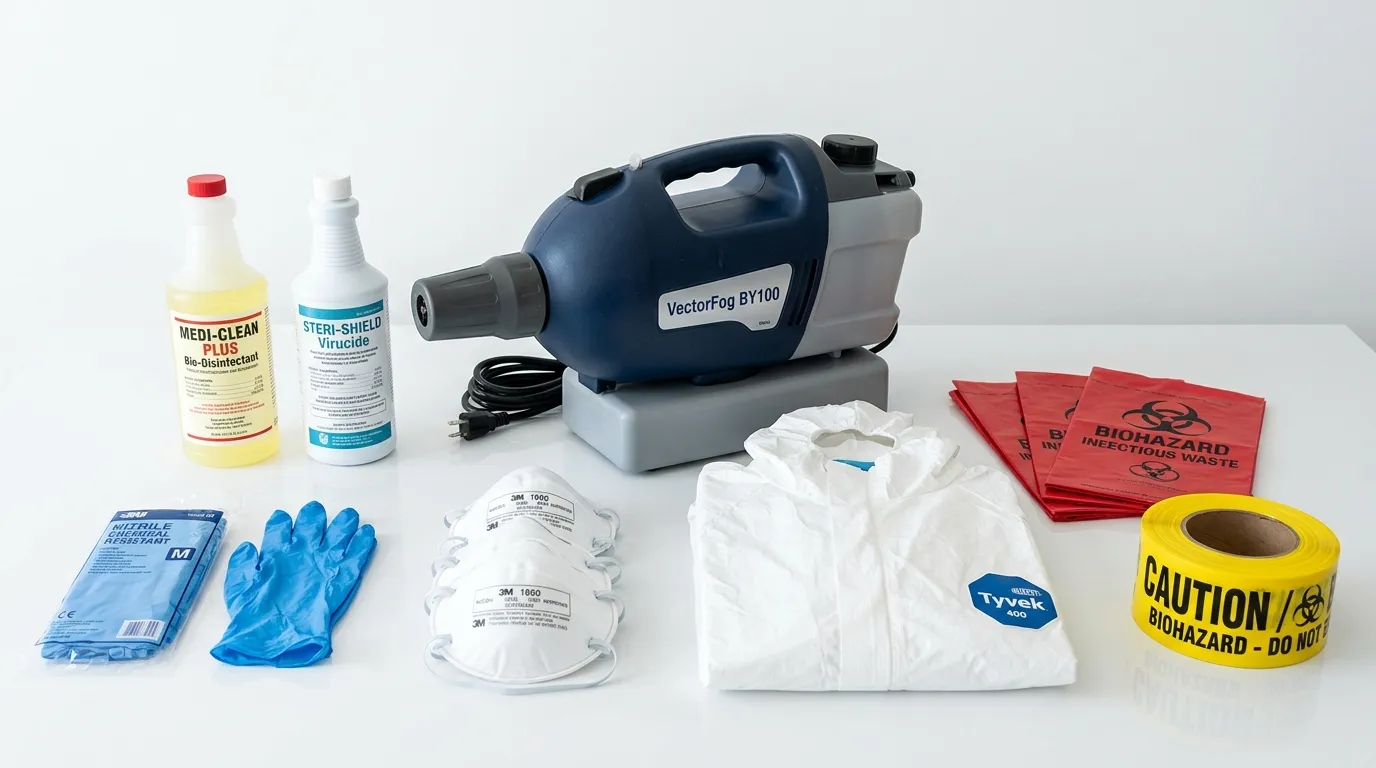 Professional biohazard remediation crew working in Lathrop